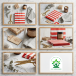 Red and White Stripe Gift Paper Bags - Size 10x4x12 Inches - Image 3